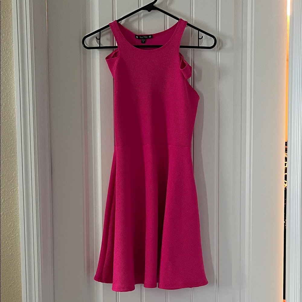 Hot Pink Sleeveless Mini Dress